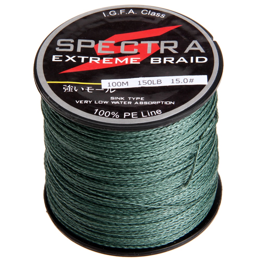 1 Spool Spectra Extreme Braided Fishing Line Dyneema 4 Strands 10-150LB 2 Colour 